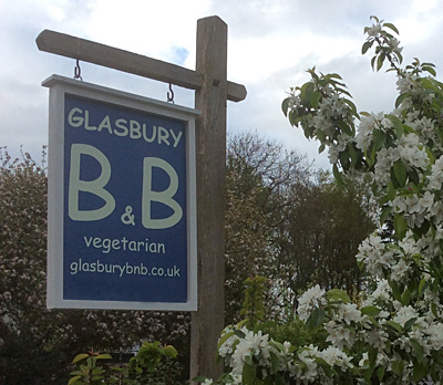 Glasbury Vegetarian BnB sign